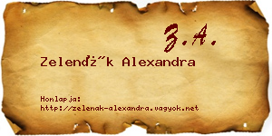Zelenák Alexandra névjegykártya