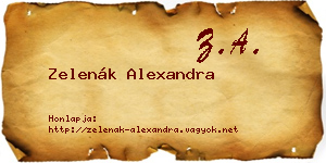 Zelenák Alexandra névjegykártya